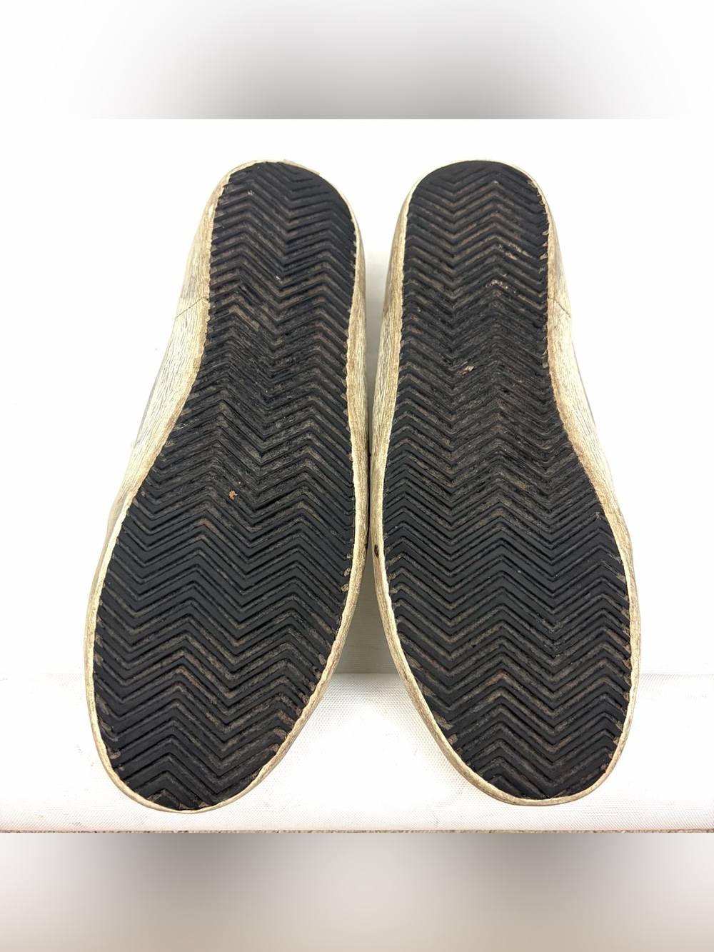 Golden Goose Superstar Sneakers White Silver Calf Hair Size 40 - Picture 9 of 10